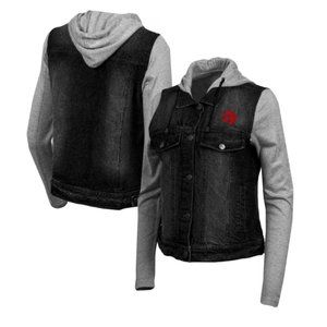 Toronto Raptors Antigua Women's Swag Jean Bomber Sport Jacket Black NEW